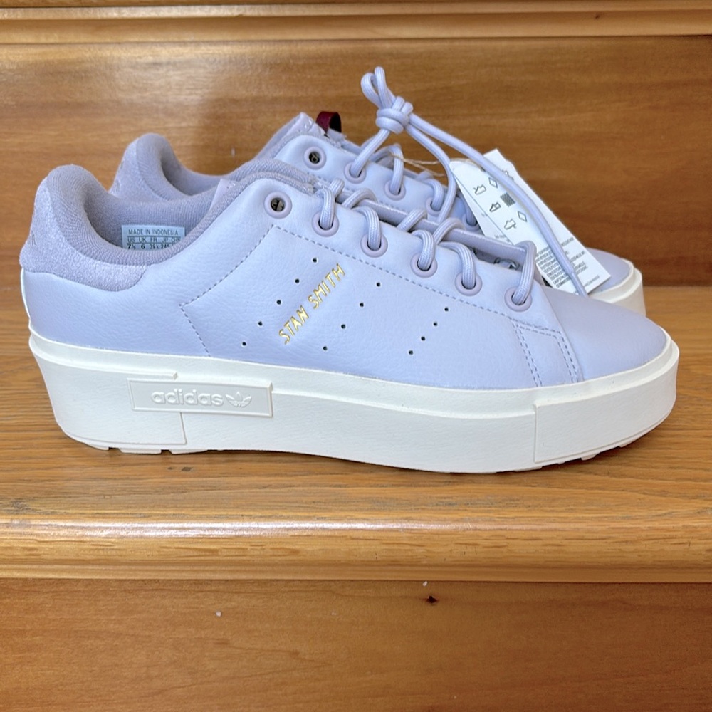 adidas Originals Stan Smith Platform Shoes in Lavender and White